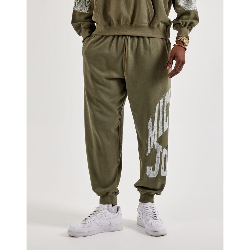 Nike Men's Jordan Brooklyn Olive Black Sweatpants Size Small Oversize HV0091-222
